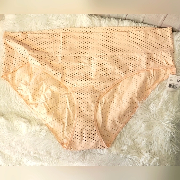 (4) 3X Foldover or Over-Belly Striped Panties – Pink & White - Picture 2 of 5